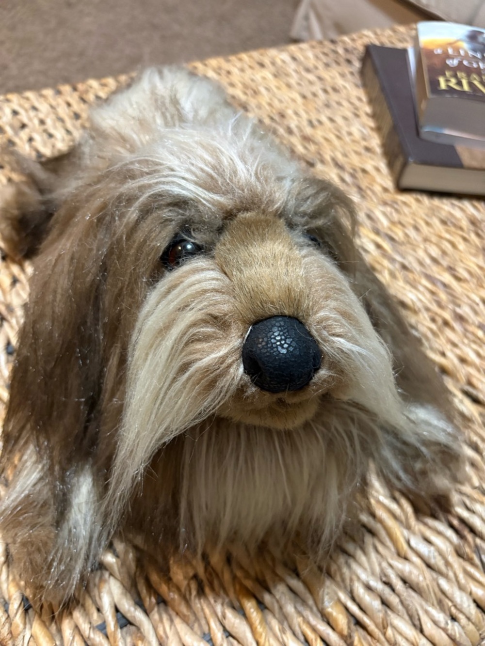 Folkmantis Plush Brown Shaggy Dog  Puppy Stuffed Animal full Hand Puppet